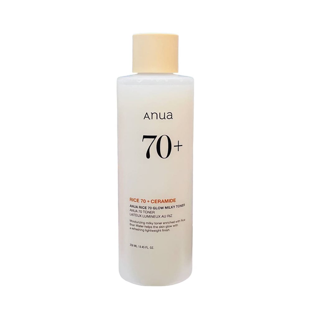 anua-rice70-toner.jpg تونر برنج روشن کننده و جوان ساز آنوا 250ml - Image 1