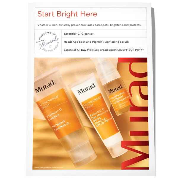 Dr-Murad-Start-Bright-Here-Set-1 پک ضد لک و روشن کننده ویتامین سی دکتر مورد DR MURAD | شامل شوینده، سرم ضد لک، مرطوب کننده و ضد آفتاب ویتامین سی اورجینال اصلی - Image 1